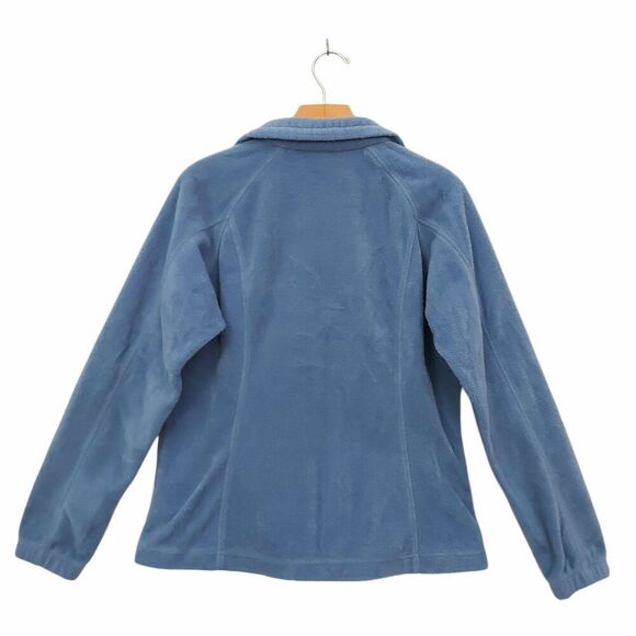 Columbia Fleece Jacket Womens Medium Blue Zip-Up Mock Neck Cozy Outdoor Hiking - Picture 6 of 12